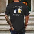 Happy First Fathers Day Funny Emoji Men Gift Mens Back Print T-shirt Gifts for Men