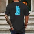 Hawaiian Luau Blue Moai Easter Island Tiki Mens Back Print T-shirt Gifts for Men