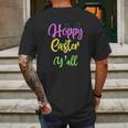 Hoppy Happy Easter Yall Southern Mens Back Print T-shirt Gifts for Men