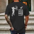 Hunting Peta Hate Me A Lot Mens Back Print T-shirt Gifts for Men