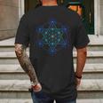 Intricate Detailed Metatrons Cube Sacred Geometry Mens Back Print T-shirt Gifts for Men