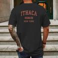 Ithaca New York Ny Vintage Athletic Sports Mens Back Print T-shirt Gifts for Men