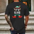 Mens Its Elvis Elf Personalized First Name Mens Back Print T-shirt Gifts for Men