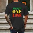 Jamaica One Love Unisex Great Gift Rasta Colors Reggae Mens Back Print T-shirt Gifts for Men