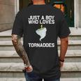 Just A Boy Who Loves Tornadoes Tornado Meteorologist Mens Back Print T-shirt Gifts for Men