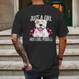 Just A Girl Who Loves Pit Bulls Dog Lover Mens Back Print T-shirt Gifts for Men