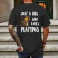 Just A Girl Who Loves Platypus Funny Platypus Costume Graphic Design Printed Casual Daily Basic Mens Back Print T-shirt Gifts for Men