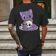 Kawaii Pastel Goth Cute Creepy Black Cat And Skull Anime Nu Mens Back Print T-shirt Gifts for Men