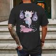 Kawaii Pastel Goth Cute Creepy Strawberry Milk Ghost Cow Graphic Design Printed Casual Daily Basic Mens Back Print T-shirt Gifts for Men