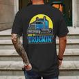 Keep On Truckin Truck Driver Retro Trucking Vintage Trucker Mens Back Print T-shirt Gifts for Men