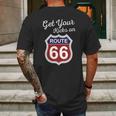 Get Your Kicks Route 66 Distressed &S Mens Back Print T-shirt Gifts for Men