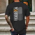 Kidney Warrior Sideways Awareness Ribbon Usa Flag Mens Back Print T-shirt Gifts for Men