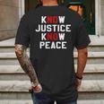 Know Justice Know Peace No Justice No Peace Mens Back Print T-shirt Gifts for Men