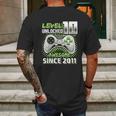 Level 10 Unlocked Awesome 2011 Video Game 10Th Birthday Gift Green Mens Back Print T-shirt Gifts for Men