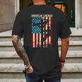 Line American Flag Electric Cable Gift Patriotic Line Gift Mens Back Print T-shirt Gifts for Men