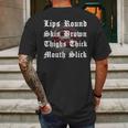 Lips Round Skin Brown Thighs Thick Mouth Slick Mens Back Print T-shirt Gifts for Men