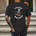 Live Fast Ride Hard Halloween Bart Mens Back Print T-shirt Gifts for Men