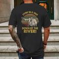 Livin In A Van Down By The River Mens Back Print T-shirt Gifts for Men