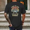 Living In A Van By The River Motivational La De Frikin Da Mens Back Print T-shirt Gifts for Men