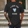 I Love You 3000 Arc Reactor Mens Back Print T-shirt Gifts for Men