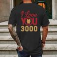 I Love You 3000 Helmet Logo Mens Back Print T-shirt Gifts for Men