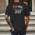 I Love My Awesome Jeep Valentines Day Mens Back Print T-shirt Gifts for Men