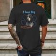 I Love My Bluetick Coonhound Dog Lover Paw Print Mens Back Print T-shirt Gifts for Men