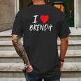 I Love Brenda Heart Mens Back Print T-shirt Gifts for Men