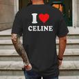 I Love Celine Love Heart Valentines Day Gift Mens Back Print T-shirt Gifts for Men