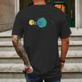 Love Earth And Moon Happy Stars Planets Space Orbit Mens Back Print T-shirt Gifts for Men