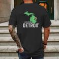 Made In Detroit Michigan State Map Motor City Area 313 Gift Mens Back Print T-shirt Gifts for Men