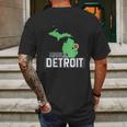 Made In Detroit Michigan State Map Motor City Area Graphic Design Printed Casual Daily Basic Mens Back Print T-shirt Gifts for Men