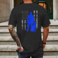 Male K9 Officer Blue Line Flag Mens Back Print T-shirt Gifts for Men