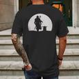 Mando Moon Mandalorian Mens Back Print T-shirt Gifts for Men