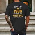 March 1986 36 Years Old Limited Edition 36Th Birthday Mens Back Print T-shirt Gifts for Men