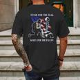 Marine Corps Marine Devil Dog First In Last Out Mens Back Print T-shirt Gifts for Men