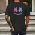 Marshmello Face Blue Violet Design Mens Back Print T-shirt Gifts for Men