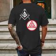 Mens Mason Royal Arch Split Masonic York Rite Black Mens Back Print T-shirt Gifts for Men