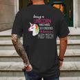 Med Tech Lab Medical Technician Unicorn Mens Back Print T-shirt Gifts for Men