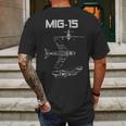 Mig-15 Soviet Plane Warbird Blueprint Schematics Diagram Mens Back Print T-shirt Gifts for Men