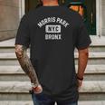 Morris Park Bronx Nyc Gym Style Distressed White Print Mens Back Print T-shirt Gifts for Men