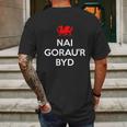 Nai Goraur Byd Worlds Best Nephew Welsh Wales Great Gift Mens Back Print T-shirt Gifts for Men