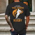 Ne Jamais Sous Estimer Un Vieil Homme Qui Joue Au Rugby Mens Back Print T-shirt Gifts for Men