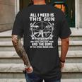 All I Need Is This Gun Popular Gift Mens Back Print T-shirt Gifts for Men