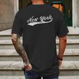 New York City Script Mens Back Print T-shirt Gifts for Men