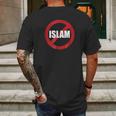 No Islam Warning Mens Back Print T-shirt Gifts for Men