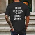 I Am Not Anti-Social Just Socially Selective Introvert Mens Back Print T-shirt Gifts for Men