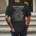 Not Sorry For White Basic Graphic New Letters Mens Back Print T-shirt Gifts for Men