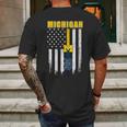 Official Michigan Michigan Wolverines Detroit Tigers American Flag Shirt Mens Back Print T-shirt Gifts for Men