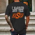 Oklahoma State University Married Into I Married Into This Mens Back Print T-shirt Gifts for Men